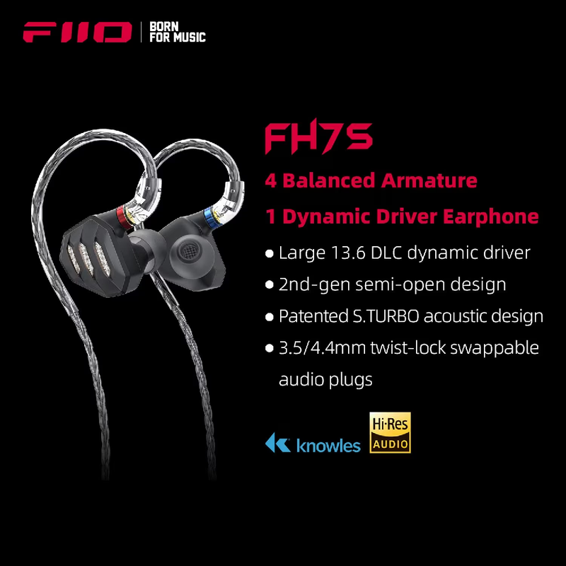 FiiO FH7s Hybrid Driver Audiophile In-Ear Monitors (IEMs)