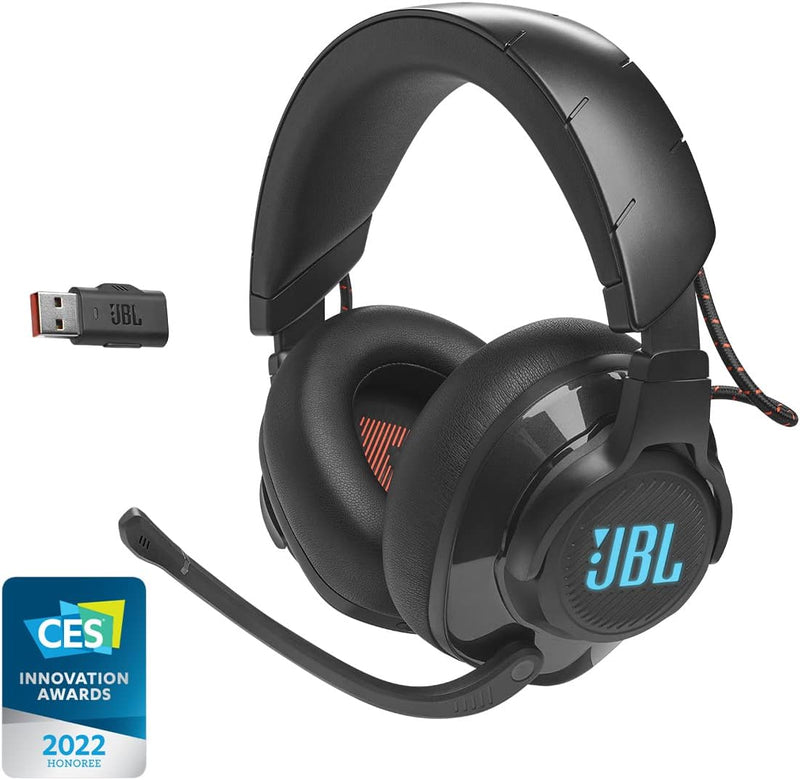 JBL Quantum 610 Wireless Over-Ear Gaming Headset with 40 Hours of Battery Life, Voice Focus flip-up Boom Microphone, Lossless 2.4GHz Wireless - Black
