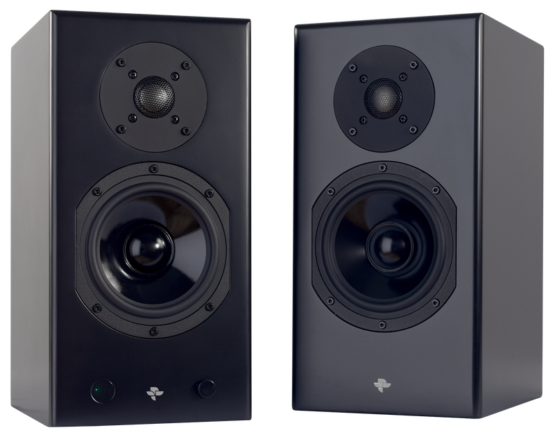 Totem Kin Play Powered 120 watt Speakers with Bluetooth - Black