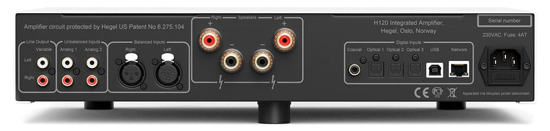 Black Hegel H120 75W RMS Integrated Amplifier with Network Player - Hegel