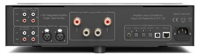 Black Hegel H190 150W RMS Integrated Amplifier with Network Player - Hegel