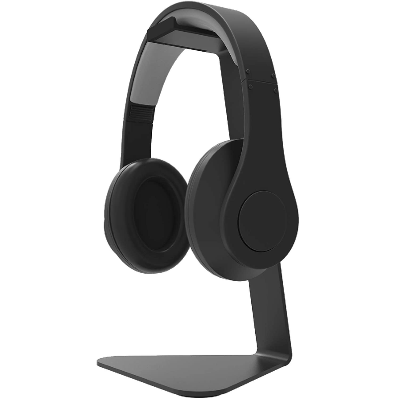 Kanto H1 Universal Headphone Stand with Curved Silicone Padding - Black