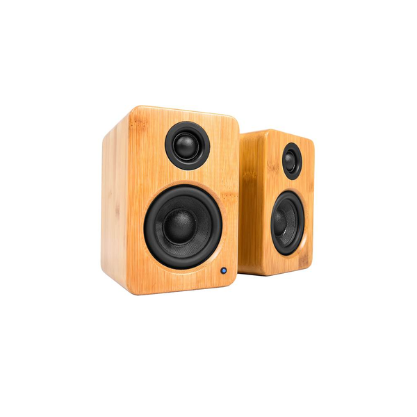 Kanto YU2 Powered Desktop Speakers | 3" Composite Drivers 3/4" Silk Dome Tweeter | Class D Amplifier | 100 Watts | Built-in USB DAC | Subwoofer Output - Pair (Bamboo) #color_bamboo