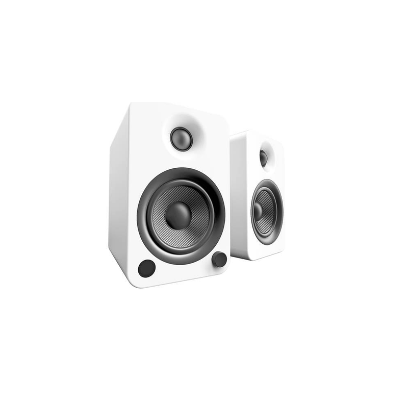 Kanto YU4 Powered Speakers with Bluetooth and Built-in Phono Preamp | Auto Standby and Startup | Remote Included | 140W Peak Power - Pair (Matte White)