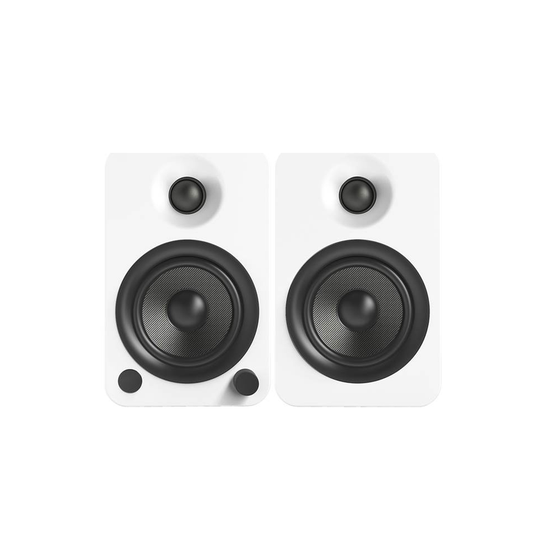 Kanto YU4 Powered Speakers with Bluetooth and Built-in Phono Preamp | Auto Standby and Startup | Remote Included | 140W Peak Power - Pair (Matte White)