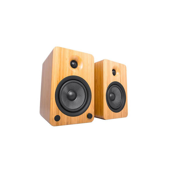 Kanto YU6 Powered Bookshelf Speakers with Bluetooth and Phono Preamp - Pair (Bamboo) #color_bamboo