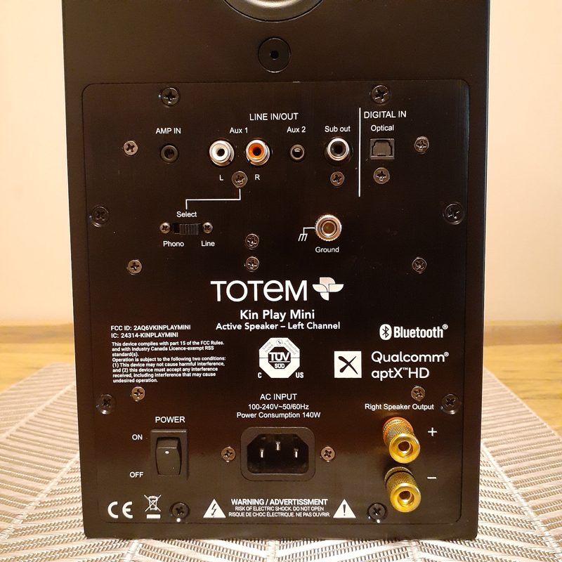 Totem Kin Play Mini Powered 70 watt Speakers With Bluetooth - Black