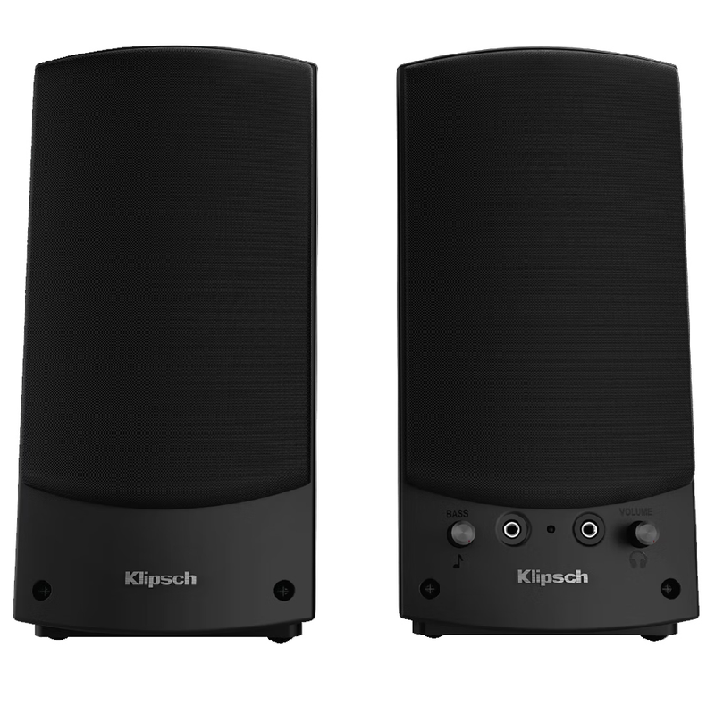 Klipsch ProMedia 2.0 Multimedia Compact Computer Speaker System Compatible for Any Laptop, Desktop, or Mobile Device for Premium Home Office, Workstation, or Gaming System