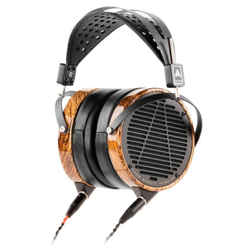 Audeze LCD-3 Over Ear Open Back Headphone Zebrano Wood Rings with New Suspension Headband