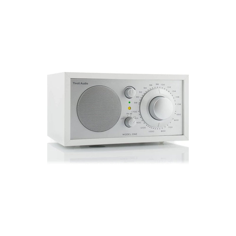 Tivoli Audio Model One Tabletop AM / FM Radio with Aux Input - White/Silver
