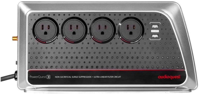 AudioQuest PowerQuest 3 - 8-Outlet Power Conditioner/Non-Sacrificial Surge Protector - 4 USB Charging Ports