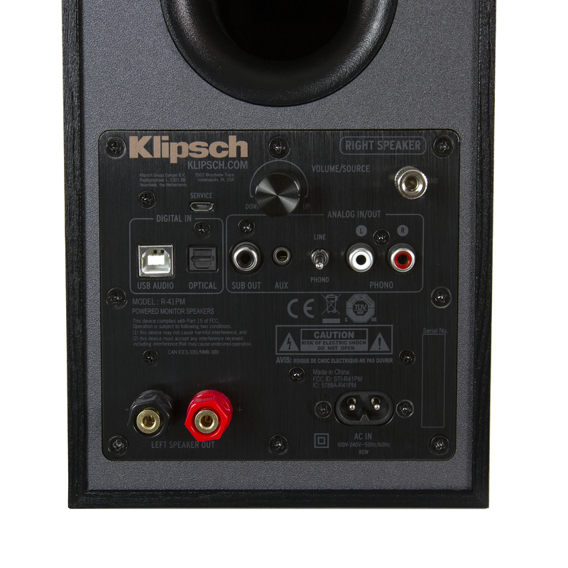 Klipsch R-41PM Powered Bookshelf Speaker Pair with Bluetooth - Black