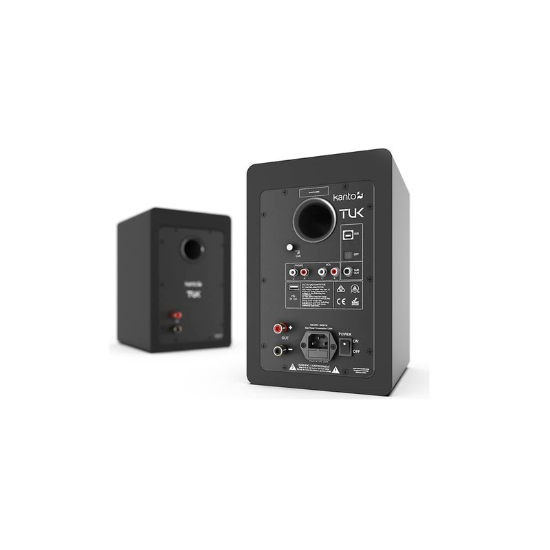 Kanto TUK Powered Speaker with Headphone Out | Built-in USB DAC | Dedicated RCA with Phono Pre-amp | Bluetooth 4.2 with aptx HD & AAC | AMT Tweeter and 5.25" Aluminum Driver - Pair (Matte Black)